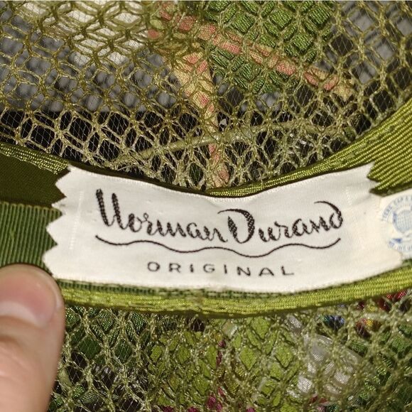 Vintage 1950s Norman Durand Original Floral Derby Style Hat - Picture 6 of 7